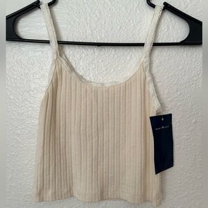 Brandy Melville Cream Lace Cropped Tank